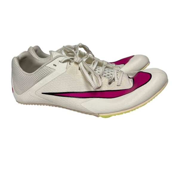 NEW Men's Nike Zoom Rival Sprint Track and Field Spikes White Pink Size 12.5 - Picture 1 of 10